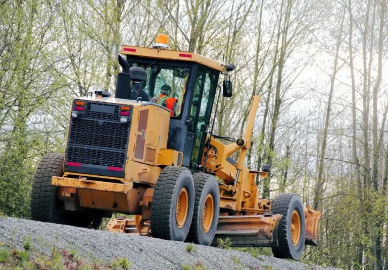 Grader is working on road construction.